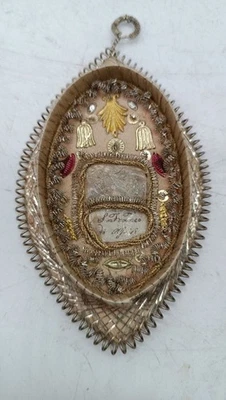 EX VOTO RELIQUE SAINT FRANCO PAR ASSERGI FINEMENT DÉCORÉ - Photo 1/4