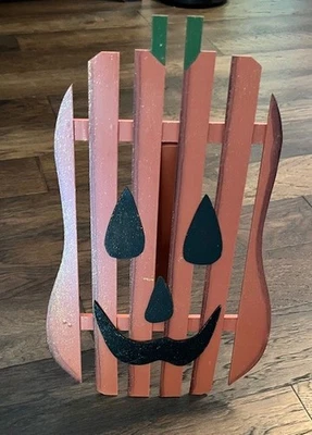 ¡NUEVO! ~ 21" Letrero de sándwich de listones de madera calabaza Jack O linterna ~ Halloween/otoño/otoño Foto 1 de 4