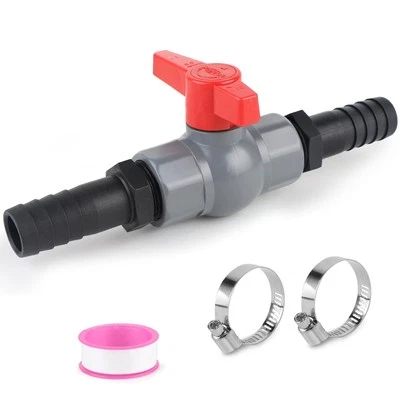 Kugelhahn mit Schlauchverbinder PVC Absperrventil Pool Kugelhahn Pool Poolven... - Bild 1 von 4