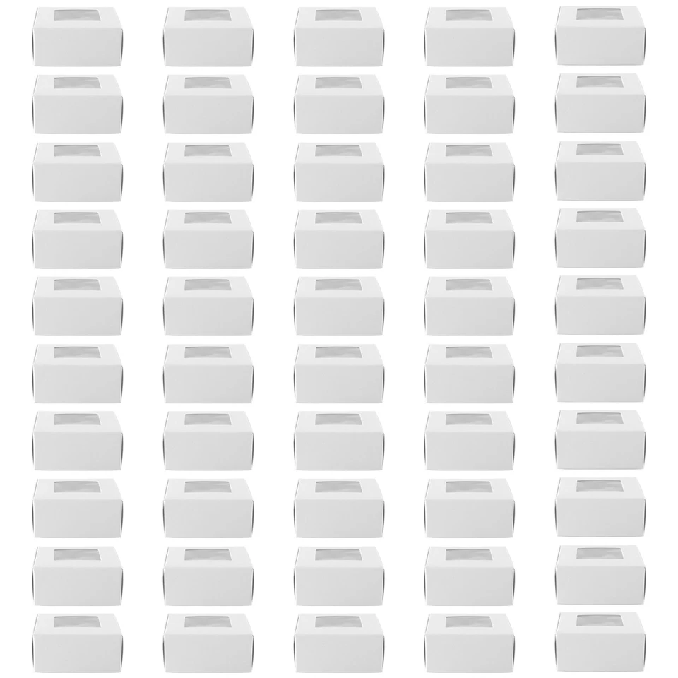 50 Pieces Mini Kraft Paper Box with Window Present Packaging Box Treat Box2393 - Image 1 of 1