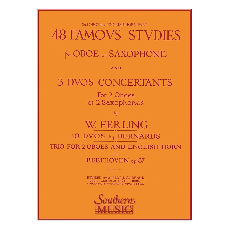 48 Famous Studies for Oboe or Saxophone 3 DUOS Concertants by W. Ferling