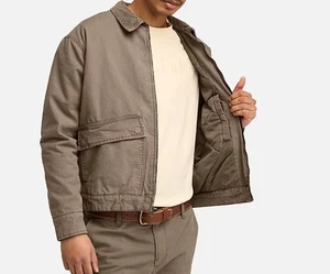 Timberland Strafford Washed Canvas Insulated Jacket For Men In Brown - Picture 1 of 9