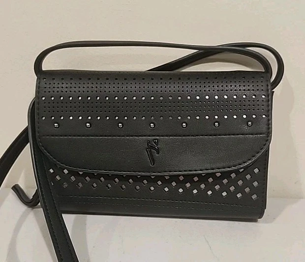 Bolso Bandolera Simply Vera Wang Cuero Sintético Negro Estilo Sobre Foto 1 de 4