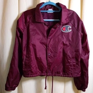 Pre-Loved - Champion - Burgunder Windbreaker Jacke - Größe L - Button Down - Bild 1 von 3