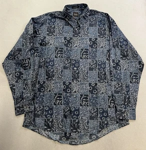 Camisa De Colección Neiman Marcus Para Hombre Talla Grande Azul Paisley Abotonada Hecha en EE. UU. - Imagen 1 de 8