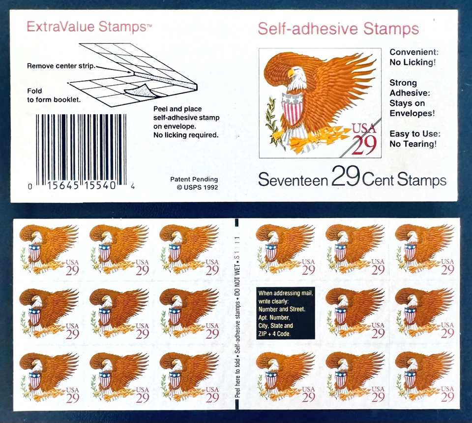 SoCo Stamps US Scott #2597a 29¢ Eagle & Shield set of 17 MNH unfolded - Image 1 of 1