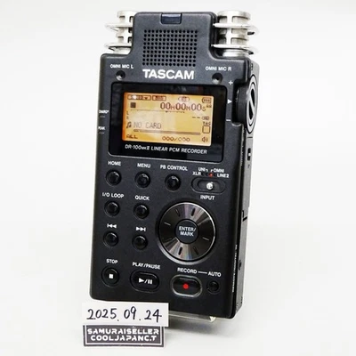 Tascam DR-100 MKII Portable Linear PCM Recorder DR100MKII Black Japan Used - Image 1 of 4