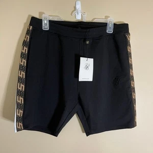 Sik Silk Jacquard Retro Shorts Black L - Picture 1 of 3