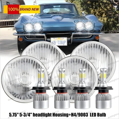 4x Faros LED PUNTO 5.75" 5-3/4 haz alto/bajo 6000K para Chevy Corvette 62-82 Foto 1 de 4