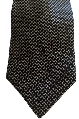 "Corbata de seda de colección Lauren Ralph Lauren azul marino pata de gallo manchada Hobnail 4"" EE. UU." Foto 1 de 4