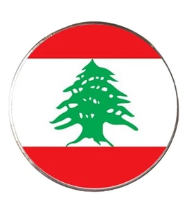 Imán de nevera de metal redondo Lebanon Country con caja blanca - Imagen 1 de 4
