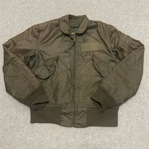 Vintage US Military Flight Jacket Flyers Green Men's Size M 80s - Picture 1 of 12