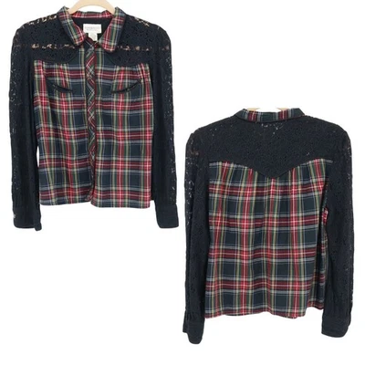 Camisa a Cuadros Ralph Lauren Denim & Supply Para Mujer Med Western Vintage Mangas de Encaje Foto 1 de 4