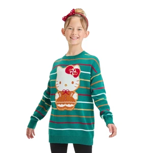 Hello Kitty Christmas Sweater Girl M Gingerbread Cat Festive Holiday Photos Gift - Picture 1 of 8