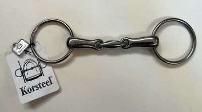 Новый Korsteel свободного кольца овальный ссылка английский Snaffle уплотнительное кольцо лошадь бит 5» - Изображение 1 из 3