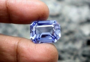 10.18 Ct Natural Flawless Blue Sapphire Emerald Cut Loose Gemstone Certified - Picture 1 of 5