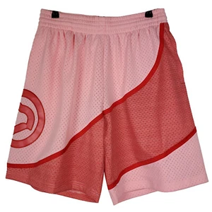 Atlanta Hawks Mitchell & Ness NBA L Large Jersey Shorts Pink Red Space Knit NWT - Picture 1 of 6