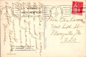 French Post Card 1939 - NICE SS Noremandie use - Picture 1 of 2