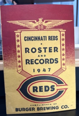 Cincinnati Reds 1947 Roster & Records Burger Beer Waite Hoyt - Image 1 of 3