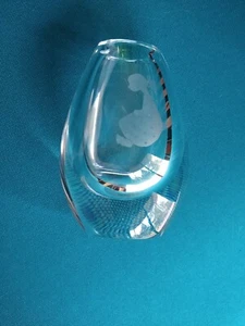 Vintage Vicke Lindstrand Kosta Boda Clear Bud Vase Etched Girl MCM 4 3/4" Tall - Picture 1 of 2