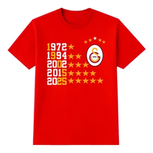 Galatasaray Meister T-Shirt 5 Yildiz 1972-2025 - Picture 1 of 4