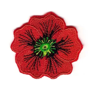 Red Poppy Patch - Emblem Badge - Memorial Remembrance Veteran's Day - Hook&Loop - Bild 1 von 1
