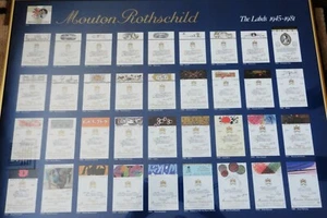 Framed Mouton Rothschild The Labels 1945-1981 Poster France Miro Warhol Picasso - Picture 1 of 6