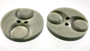Vintage Carved Bakelite Gray Color Garment Button 1.1in Set Of 2 Pattern 983A - Picture 1 of 11