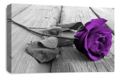 Floral Wall Art Purple Living Room Bedroom Framed Canvas Picture Ready to Hang - Image 1 of 4