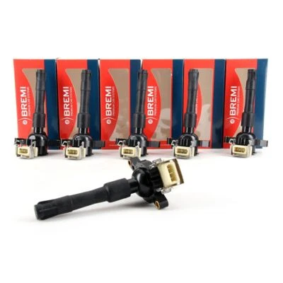6x BREMI Zündspule + Kerzenstecker für BMW E36 E46 E39 E38 M50 M52 M54 S50 S52 - Bild 1 von 3