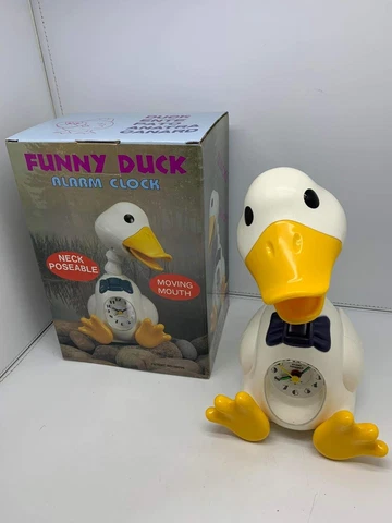 Vintage Funny Duck Quartz Alarm Clock Taiwan RARE NEW WORKS Cover