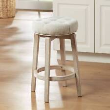Shelby White Swivel Bar Stool 26" High Rustic Oatmeal for Kitchen Counter Island