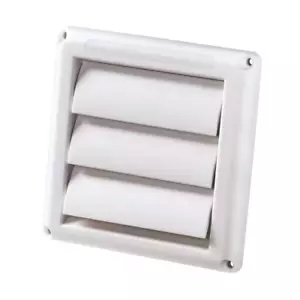 Dryer Exhaust Vent for 4 in. Diameter Pipes, White Louvered Hood - Picture 1 of 11