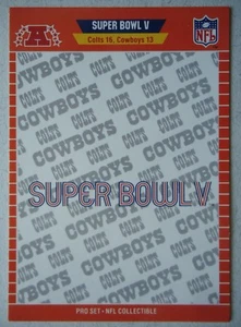NFL Super Bowl V Baltimore Colts Dallas Cowboys Pro Set 1989 - Picture 1 of 2