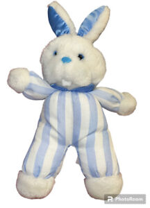 Pampers Puffy Nylon Bunny Rabbit Plush Advertising Blue White Stripe Vtg