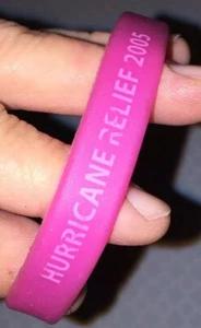“Hurricane Relief 2005” Pink Rubber Bracelet - Picture 1 of 5