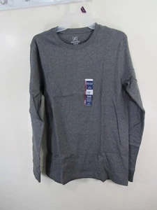 New Men George Crew T Shirt Size S 34 36 Charcoal Gray Long Sleeve - Picture 1 of 5