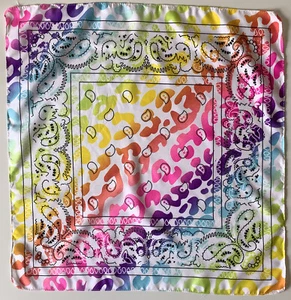 … A Bright Colourful Paisley Design 21 Inch Square Vintage Bandana Scarf - Picture 1 of 3