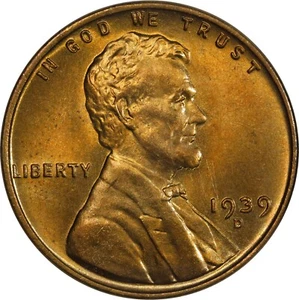1939-D/D Lincoln Cent *RPM-1 Top 100 RPM* BU Uncirculated Gem - Picture 1 of 3