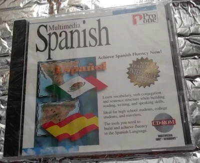 Multimedia Spanish Language CD-ROM NEW SEALED Pro One Advantage Vocabulary Verbs - Image 1 of 3