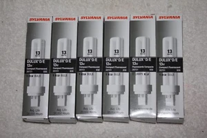 6 Sylvania DULUX D/E CF 13DD/E/830/ECO Fluorescent Bulbs 20721 830 22nov #B - Picture 1 of 2