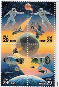 Scott #2634a (2631-34) Space Accomplishments Block of 4 Stamps - MNH - Picture 1 of 2