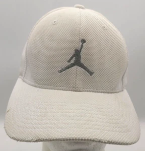 Cappello vintage Nike Air Jordan L/XL Jumpman Flex Fit BIANCO ARGENTO BERRETTO CAPPELLO - Foto 1 di 7