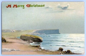 Tuck's Post Card c1909 Christmas O'ER HILL AND DALE England Beach Coast #C11 - Picture 1 of 2