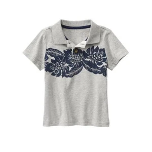 Gymboree NWT Size 6 Island Hopper Boys Gray Tropical Island Polo Top Shirt - Picture 1 of 1