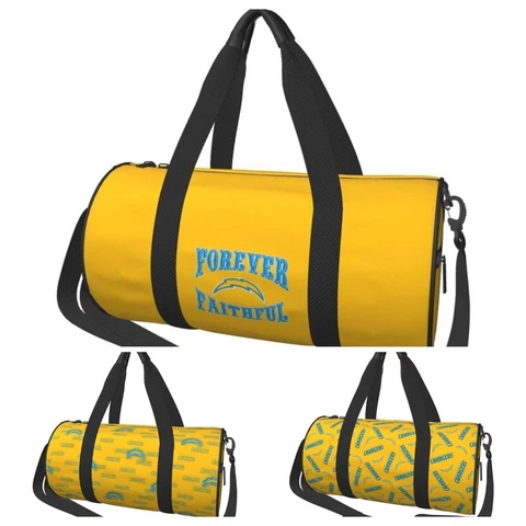 San Diego Chargers Cylindrical Gym bag Sport Travel Bag Luggage Bag Collapsible Cover