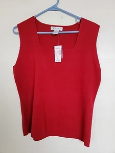 Dressbarn Red Sleeveless Knit Sweater Tank Womens XL NEW - Picture 1 of 3