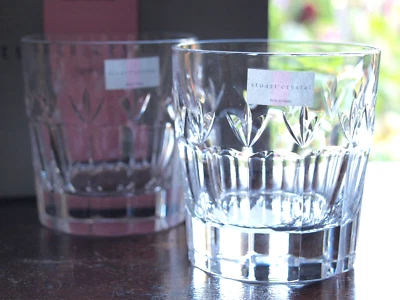 Stuart Crystal Fleur De Lys Whiskey  Tumbler Set of 2 New in Box - Image 1 of 4