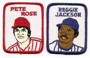 Pete Rose & Reggie Jackson 1978-1979 Penn Emblem Baseball Patches Yankees - Reds - Bild 1 von 1