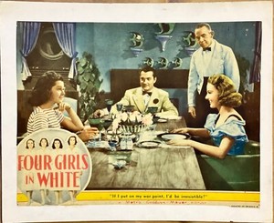 FOUR GIRLS IN WHITE-Lobby Card Fotobusta- Ann Rutherford, Florence Rice-1939-